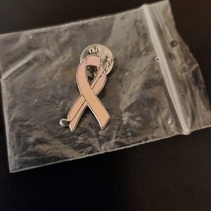 Pink Awareness Ribbon Pin With Golf Club